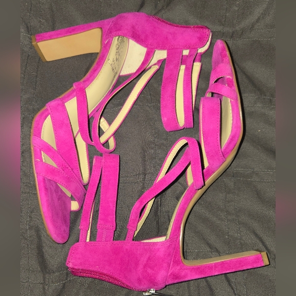 Vince Camuto Fuchsia Strappy Heels - Picture 2 of 4